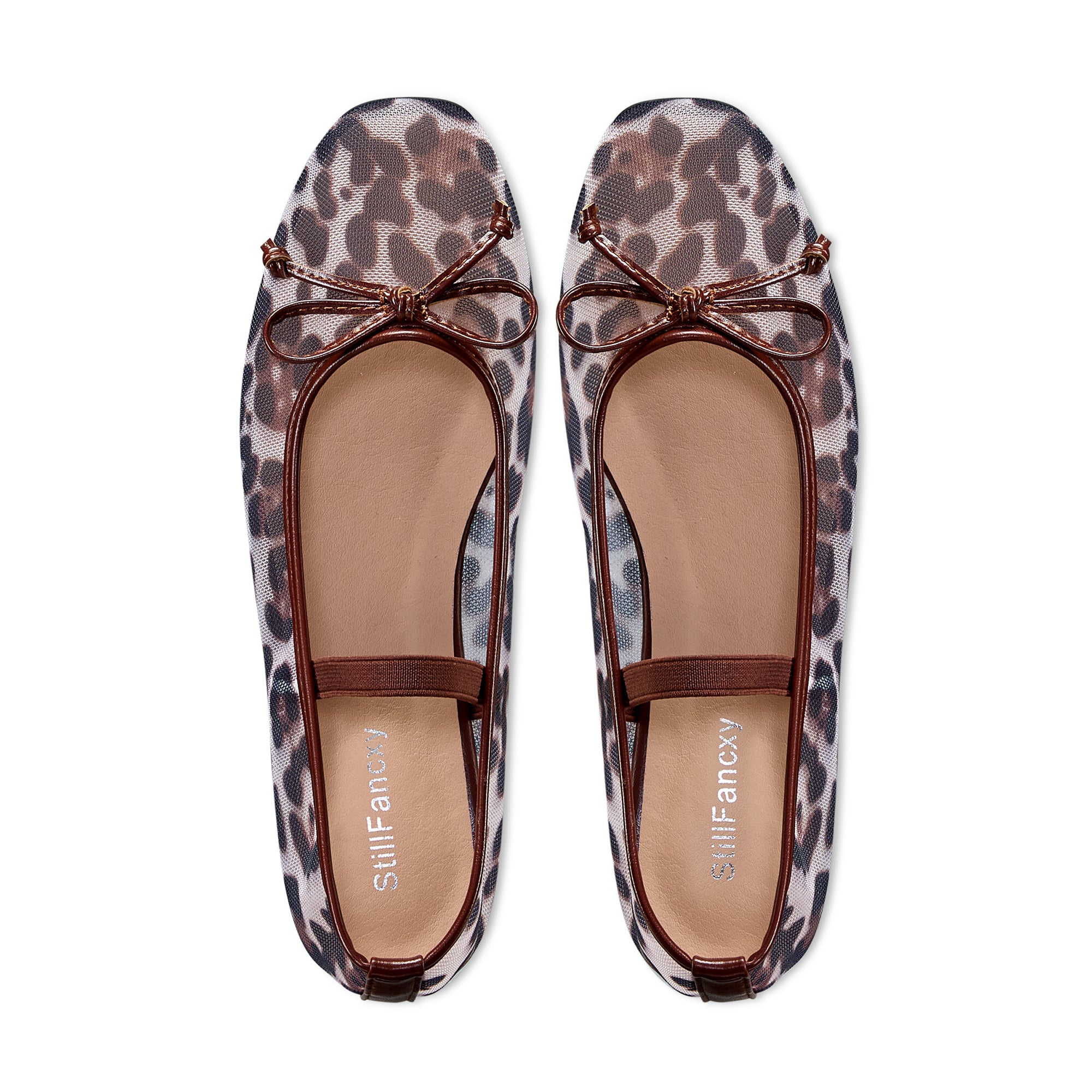 Ballet Flats with Bow Square Toe Ballerina Flats Slip on Bowknot Flat Shoes for Women Dressy Comfortable