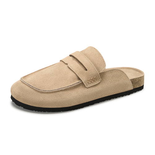 Genuine Leather Clogs for Women Non-Slip Platform Mules & Suede Clogs for Women Comfort Slippers with Arch Support