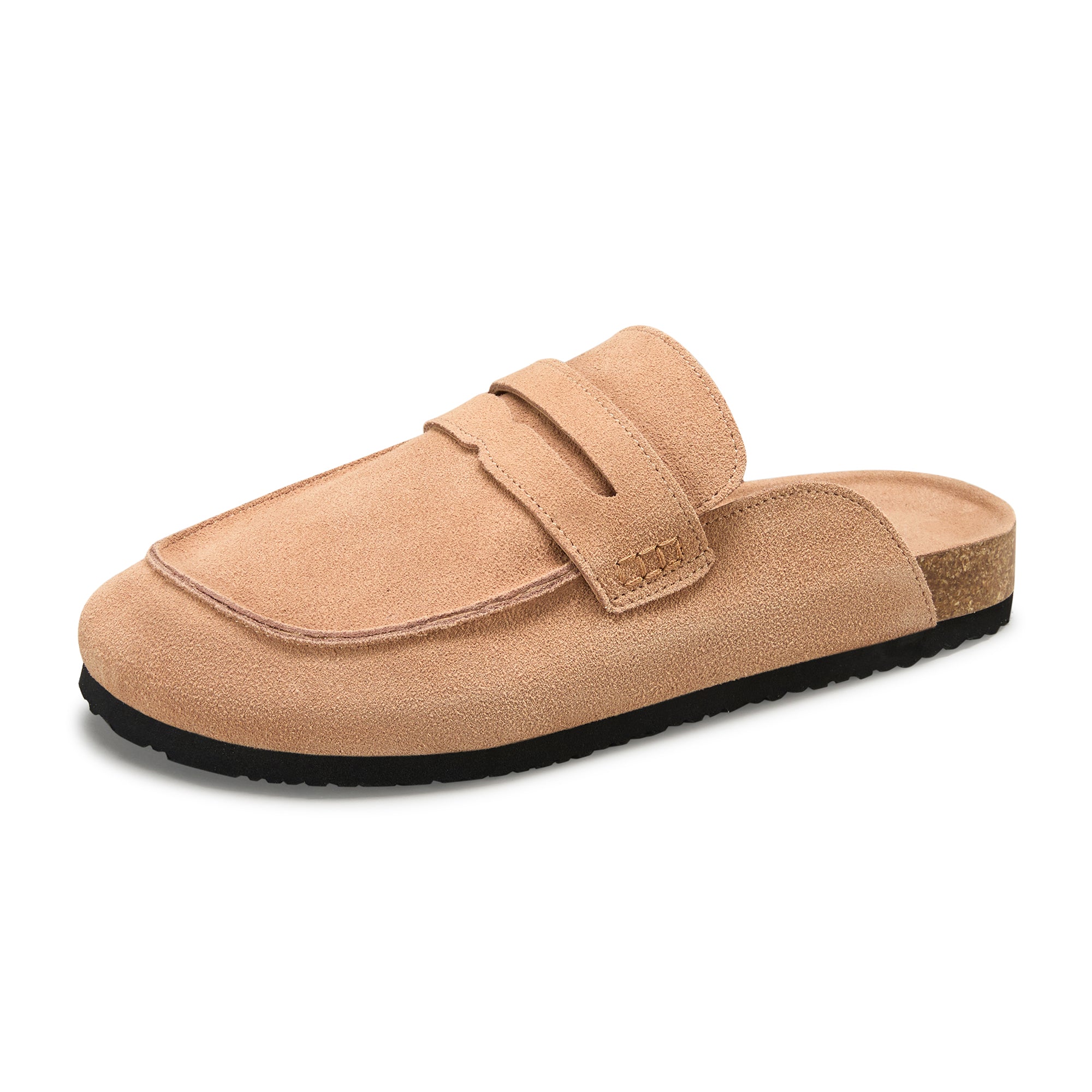 Genuine Leather Clogs for Women Non-Slip Platform Mules & Suede Clogs for Women Comfort Slippers with Arch Support